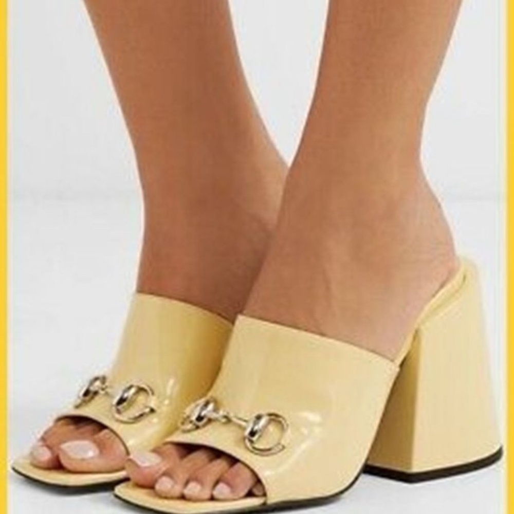 ISO Gucci yellow patent Lexi shoes